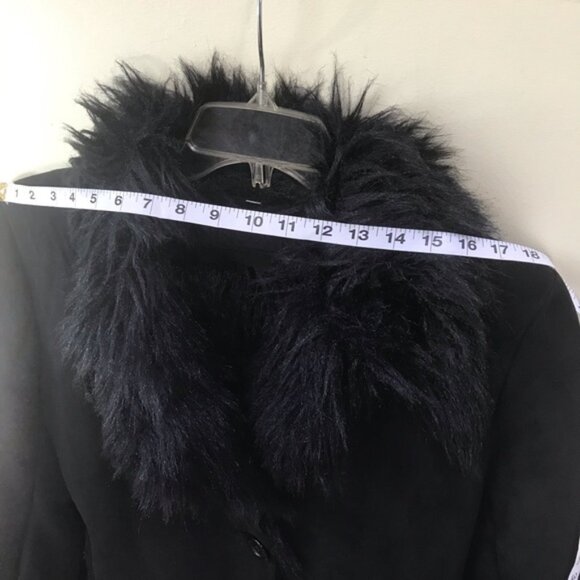 Roxy Vintage Y2K Faux Fur Shearling Coat Jacket Pockets Collar Lined Cozy Warm L - Picture 9 of 16